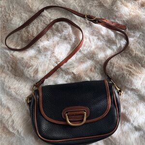 Elegant Black and Brown Leather Shoulder Bag